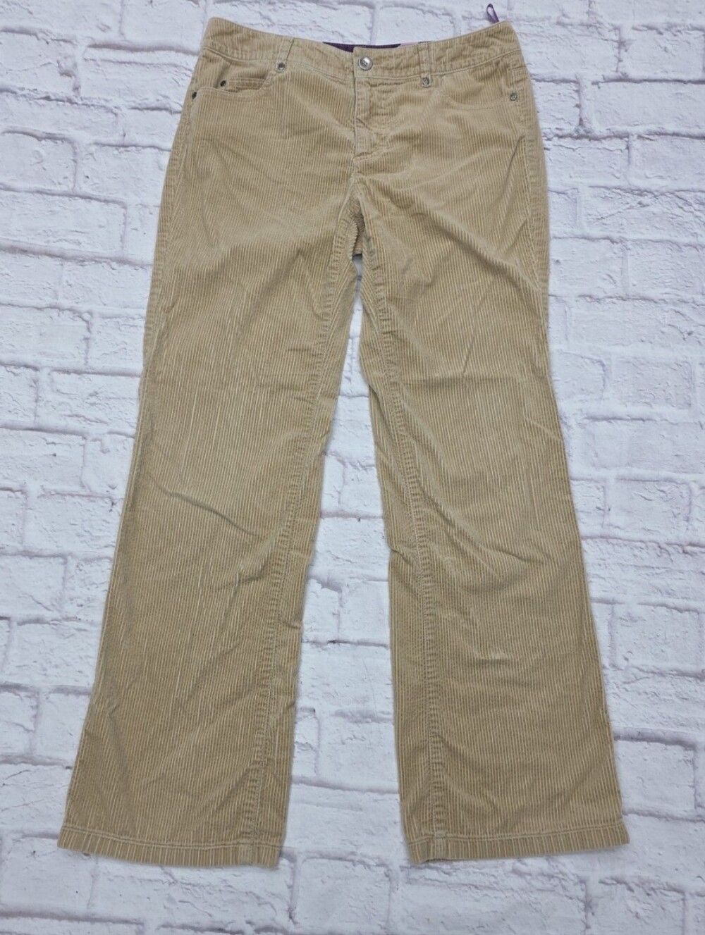 Kent & Curwen England Corduroy Pants Sz 2(30x29) Tan Khaki Wide-Leg Trousers